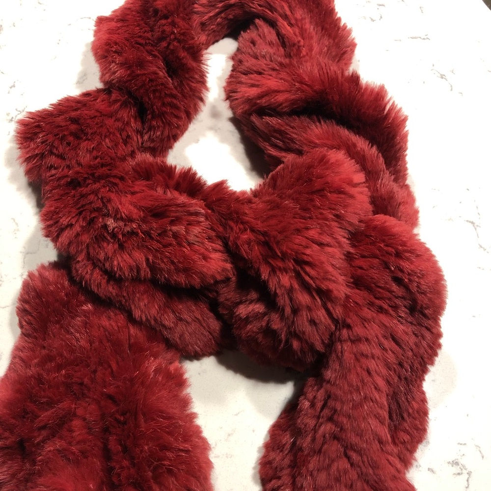 Mink knitted fur scarf